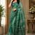 green color digital printed chanderi ready to wear saree with blouse