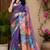 purple color digital printed chanderi ready to wear saree with blouse