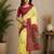 yellow color digital printed chanderi ready to wear saree with blouse