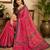 rani pink color digital printed chanderi ready to wear saree with blouse