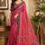 rani pink color digital printed chanderi ready to wear saree with blouse