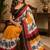 yellow color digital printed chanderi ready to wear saree with blouse