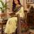 cream color digital printed chanderi ready to wear saree with blouse