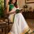 white color digital printed chanderi ready to wear saree with blouse
