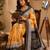 yellow color digital printed chanderi ready to wear saree with blouse