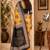 yellow color digital printed chanderi ready to wear saree with blouse