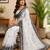 white color digital printed chanderi ready to wear saree with blouse