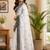 white color digital printed chanderi ready to wear saree with blouse