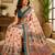 peach color digital printed chanderi ready to wear saree with blouse
