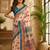 peach color digital printed chanderi ready to wear saree with blouse