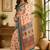 peach color digital printed chanderi ready to wear saree with blouse