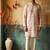 pink embroidered & sequin work silk kurta with cotton cream pajama 