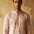 pink embroidered & sequin work silk kurta with cotton cream pajama 