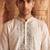 white embroidered work roman silk kurta with cotton cream pajama 