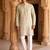 pista green embroidered & hand work silk kurta with cotton cream pajama 