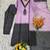 Women's lavender crepe embroidered straight kurta set with dupatta and pant