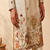 cream embroidered work silk kurta with cotton cream pajama 