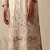 cream embroidered & sequin work silk kurta with cotton cream pajama 