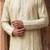 pista green embroidered & mirror work silk kurta with cotton cream pajama 