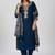 Teal vatican silk kurti pent dupatta set
