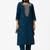 Teal roman silk kurti pent dupatta set
