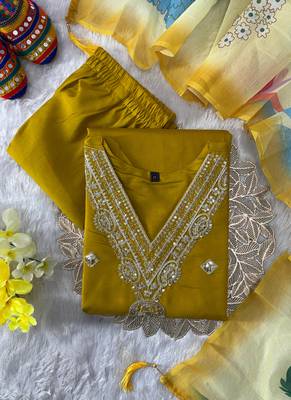 Teal roman silk kurti pent dupatta set 2