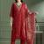 Red rayon slub kurti pent dupatta set