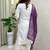 Off white khadi cotton kurti pent dupatta set