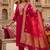 Pink roman silk kurti pent dupatta set