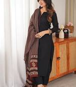 Black rayon 17 kg kurti pent dupatta set