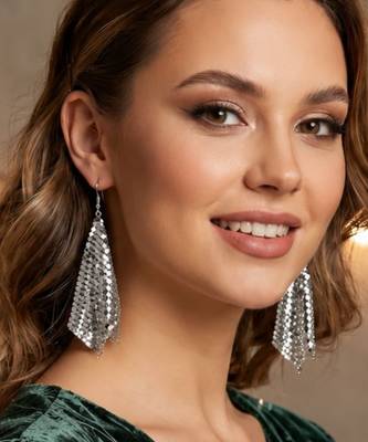 Fashion silver plated anti tarnish statement drop earrings for women & girls 1