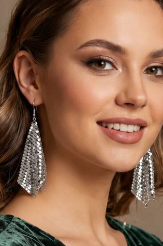 Fashion silver plated anti tarnish statement drop earrings for women & girls