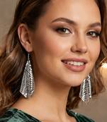 Fashion silver plated anti tarnish statement drop earrings for women & girls