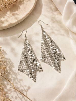 Fashion silver plated anti tarnish statement drop earrings for women & girls 2