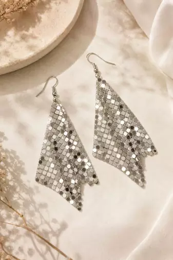 Fashion silver plated anti tarnish statement drop earrings for women & girls