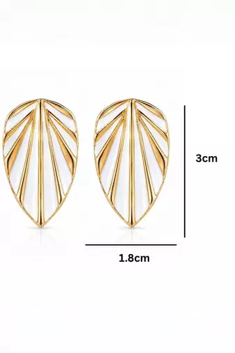 Fashion gold plated anti tarnish leaf stud earrings for women & girls