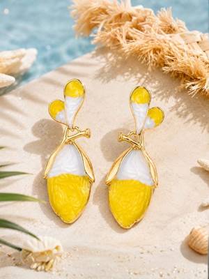 Fashion gold plated anti tarnish floral bud drop earrings for women & girls 2