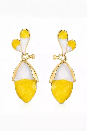 Fashion gold plated anti tarnish floral bud drop earrings for women & girls