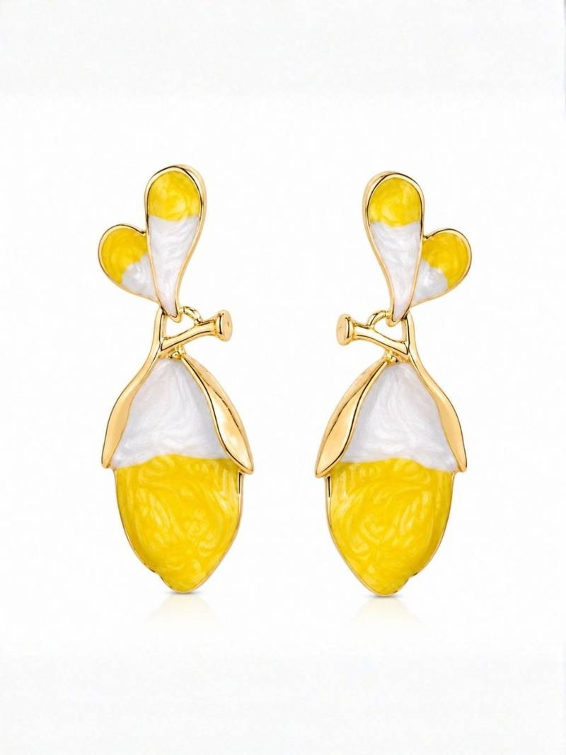 Fashion gold plated anti tarnish floral bud drop earrings for women & girls