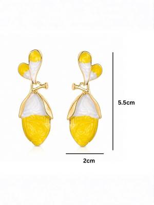 Fashion gold plated anti tarnish floral bud drop earrings for women & girls 4