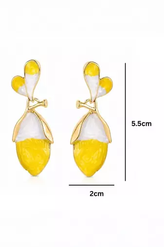 Fashion gold plated anti tarnish floral bud drop earrings for women & girls