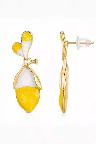 Fashion gold plated anti tarnish floral bud drop earrings for women & girls