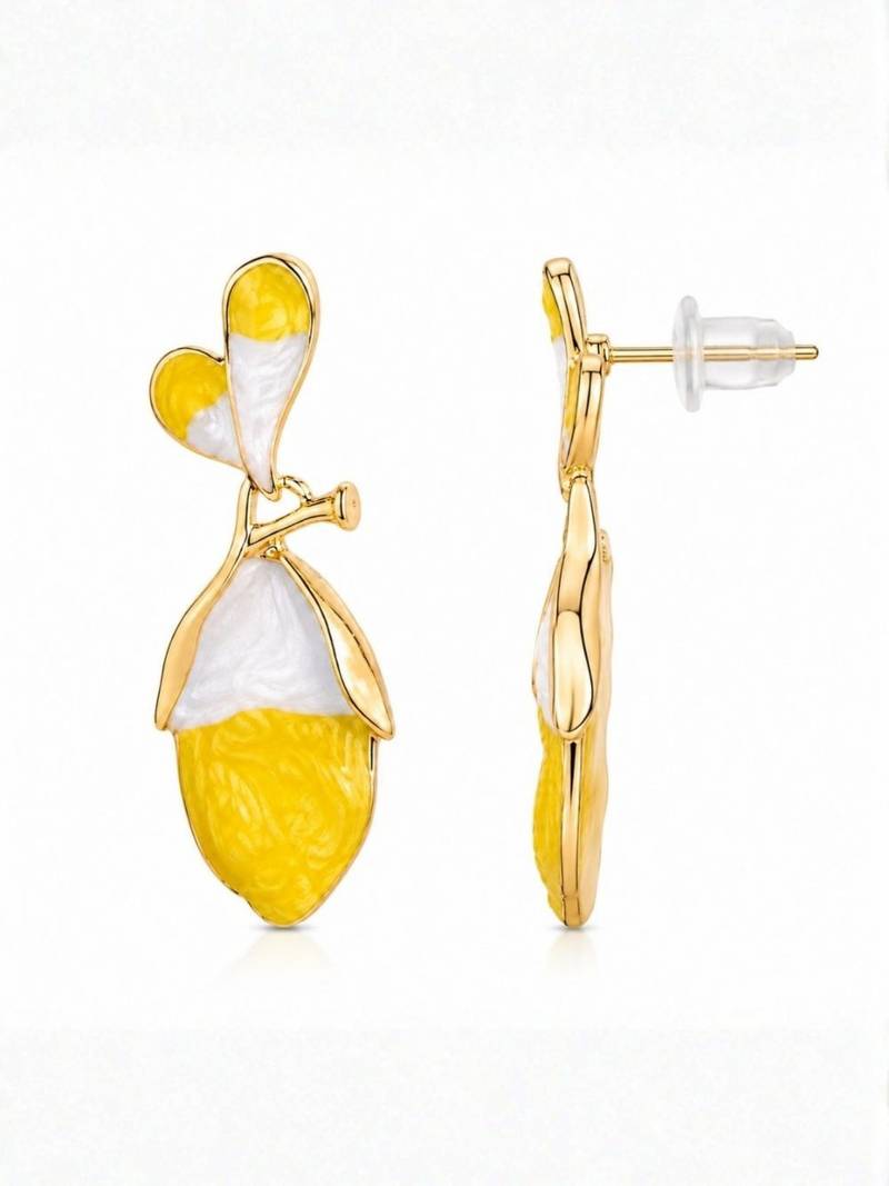 Fashion gold plated anti tarnish floral bud drop earrings for women & girls