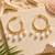 Fashion gold plated anti tarnish faux pearl hoop earrings for women & girls