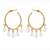 Fashion gold plated anti tarnish faux pearl hoop earrings for women & girls