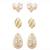 Fashion anti tarnish gold plated 3 pairs stud earrings combo for women & girls