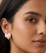 Fashion gold plated anti tarnish heart stud earrings for women & girls