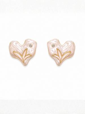 Fashion gold plated anti tarnish heart stud earrings for women & girls 3