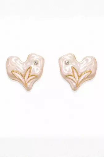 Fashion gold plated anti tarnish heart stud earrings for women & girls