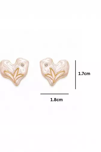 Fashion gold plated anti tarnish heart stud earrings for women & girls